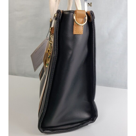 Adrienne Vittadini Montauk Black Tote With AV Charm Top Zip Closure  NWT - Picture 6 of 16